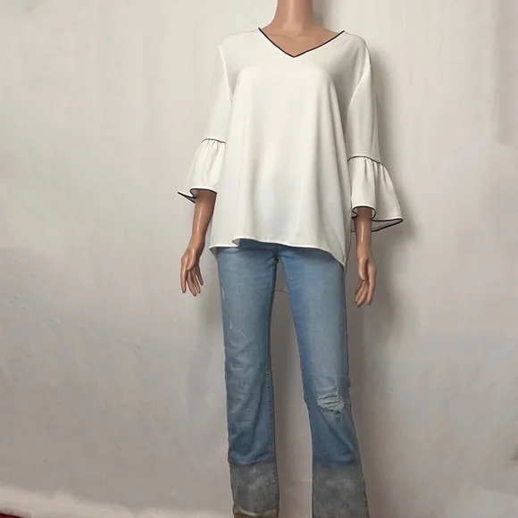 Calvin Klein Tunic Blouse White. Size Medium. - Picture 3 of 10